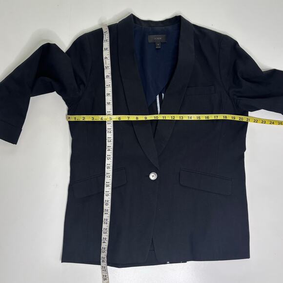 J.Crew Linen, Cotton Unstructured Shawl Collar Black Blazer 12 - Picture 6 of 10